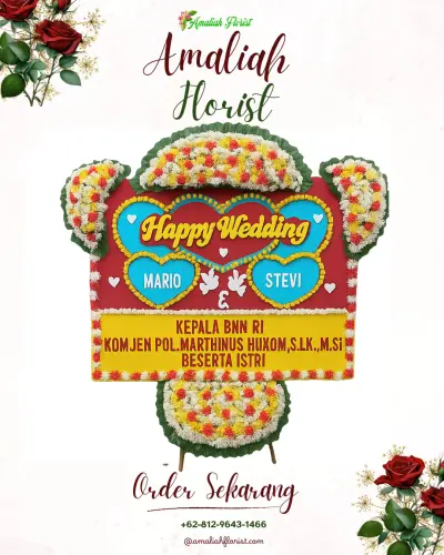 Karangan Papan Bunga Pernikahan di Tanjunggading